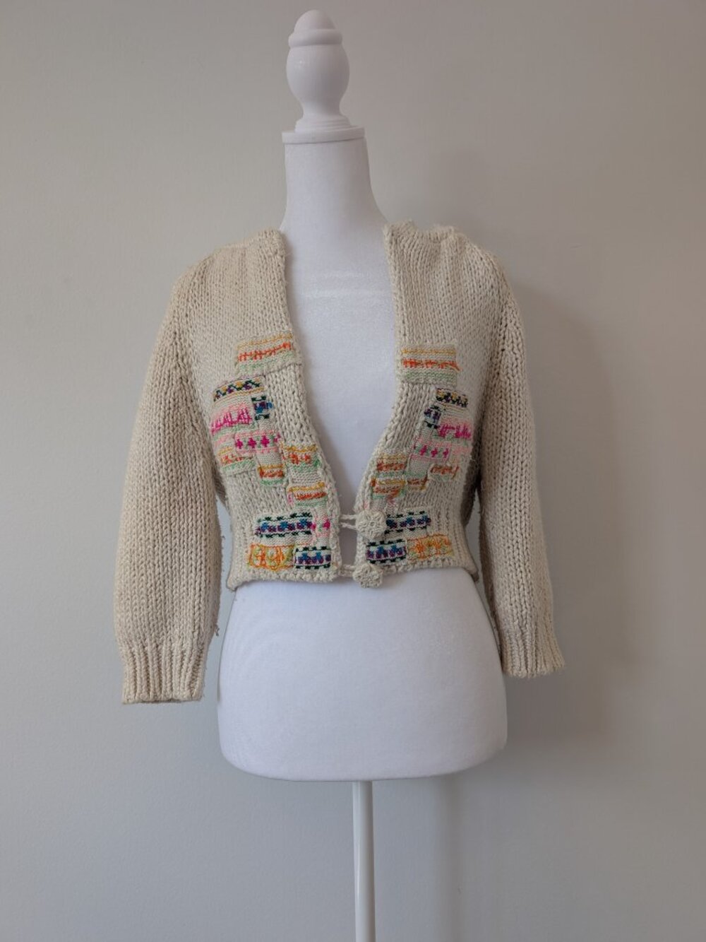 free people colorful crop knit cardigan ASO miley stewart hannah montana (small) - Picture 3 of 9